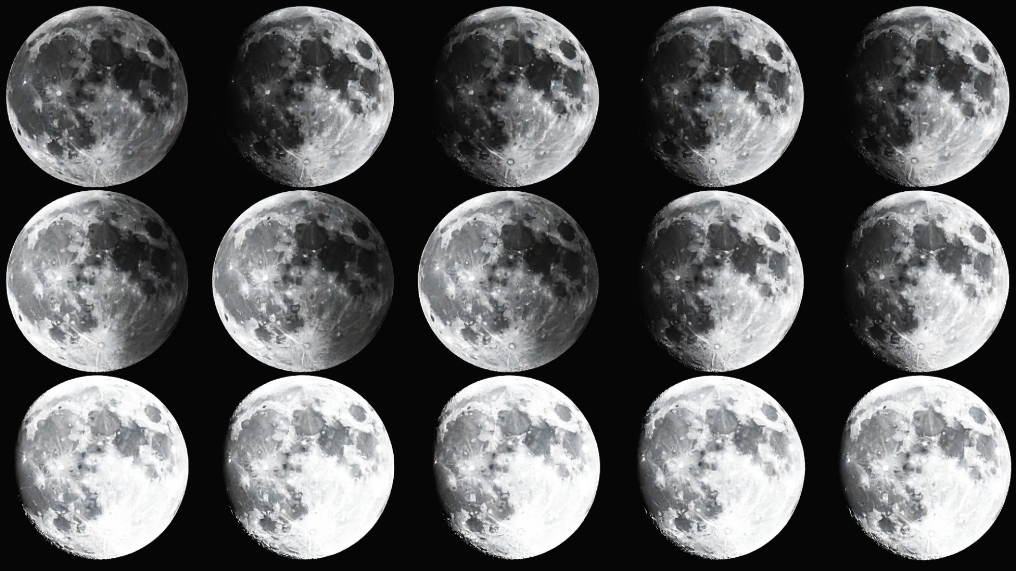 Collage des Mondes in verschiedenen Stadien