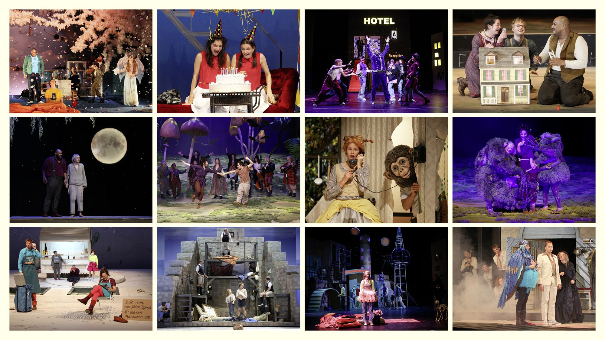 | | Mehrere Fotos aus verschiedenen Familienstücken bilden eine Collage.