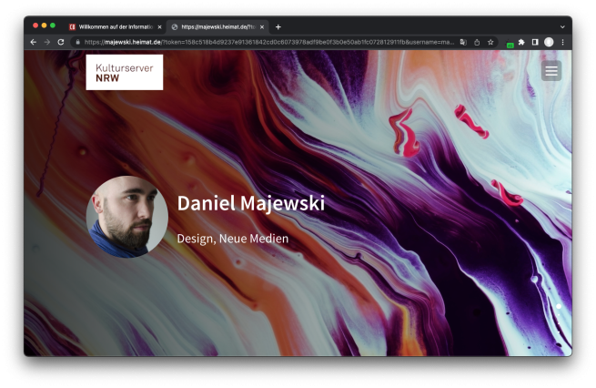 Beispiel für den Startscreen eines OnePager