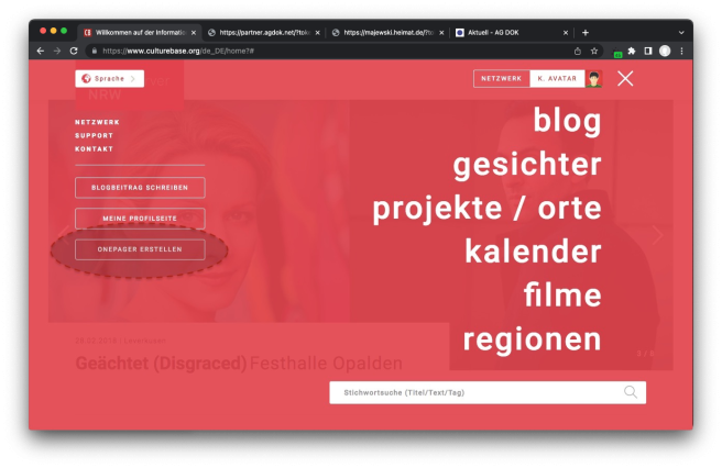 OnePager im Kulturserver NRW erstellen