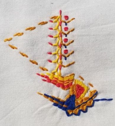 Stitched marker on white cotton (tracking works good)