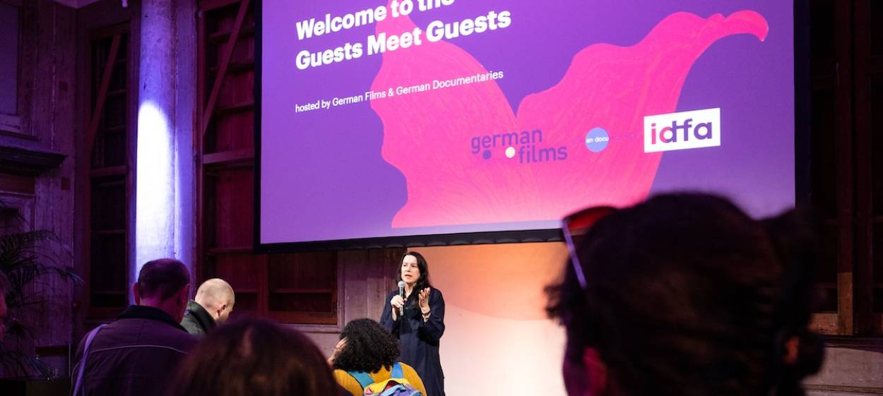 IDFA 2022 Guests Meet Guests at Felix Meritis Zuilenlounge   // © 2022 Melle Maivogel    IDFA 2022 Guests Meet Guests at Felix Meritis Zuilenlounge