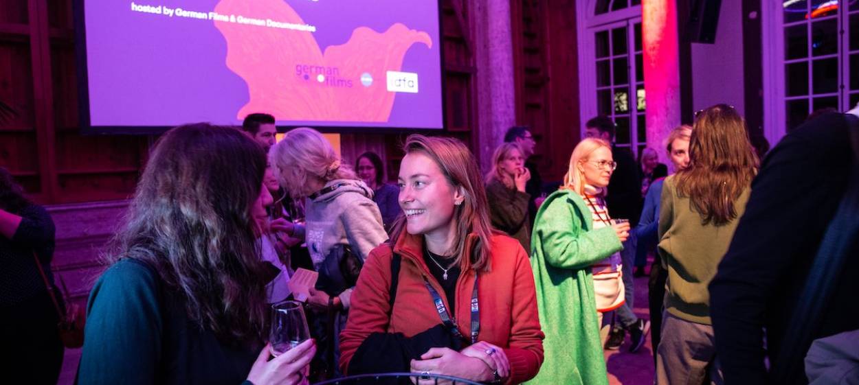 IDFA 2022 Guests Meet Guests at Felix Meritis Zuilenlounge   // © 2022 Melle Maivogel    IDFA 2022 Guests Meet Guests at Felix Meritis Zuilenlounge