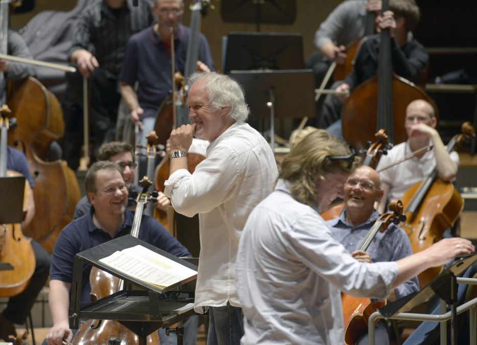 Bei einer Probe des Orchesters: Donald Runnicles und Klaus Florian Vogt  © Bettina Stöß