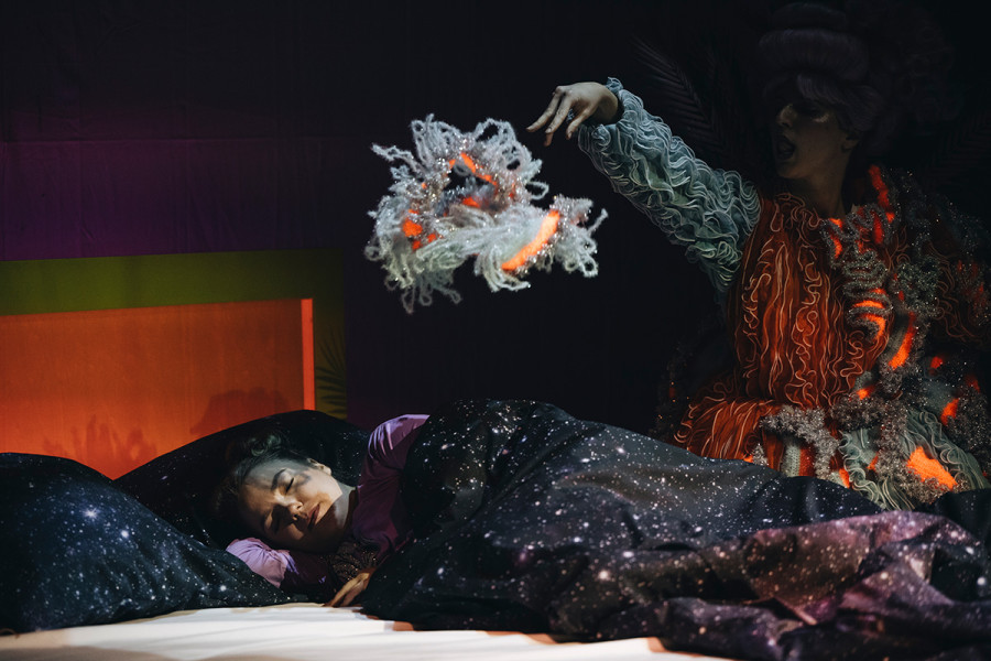 Tintenfischlady -   © Nancy Jesse  Elli ist eingeschlafen. Die Tintenfischlady nähert sich ihr.