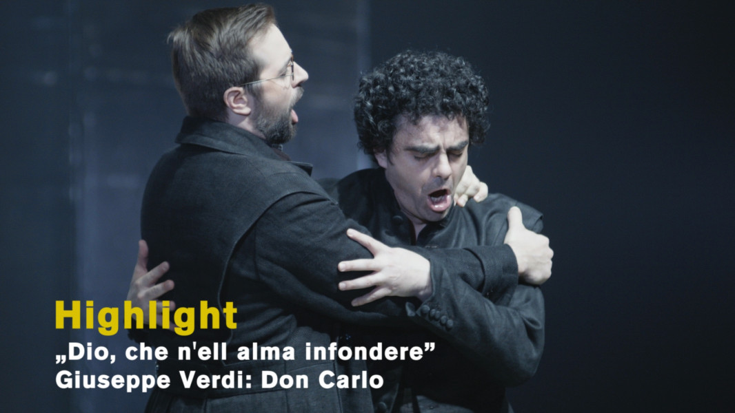 Rolando Villazón und Etienne Dupuis singen das Freundschaftsduett aus Don Carlo - © Ruth Tromboukis Dieses Foto ist das Standbild zu einem Highlight-Video, in dem Etienne Dupuis und Rolando Villazon das berühmte Freundschaftsduett singen.