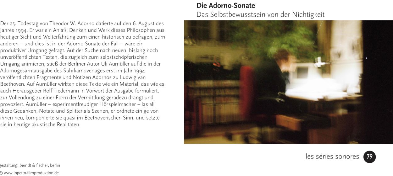 Being Aware of Idleness: Die Adorno-Sonate