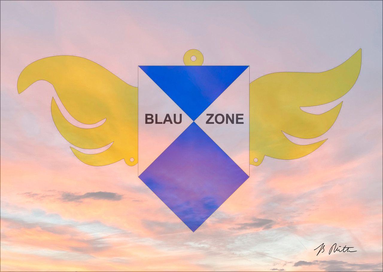 BLAUZONEN WAND-ZEICHEN-OBJEKT |  2024, Karl Caesar Rütten | Karl Caesar Rütten BLAUZONEN WAND-ZEICHEN-OBJEKT