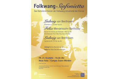 Folkwang SINFONIETTA spielt Werke von Beethoven und Mendelssohn am 31. Oktober  Image